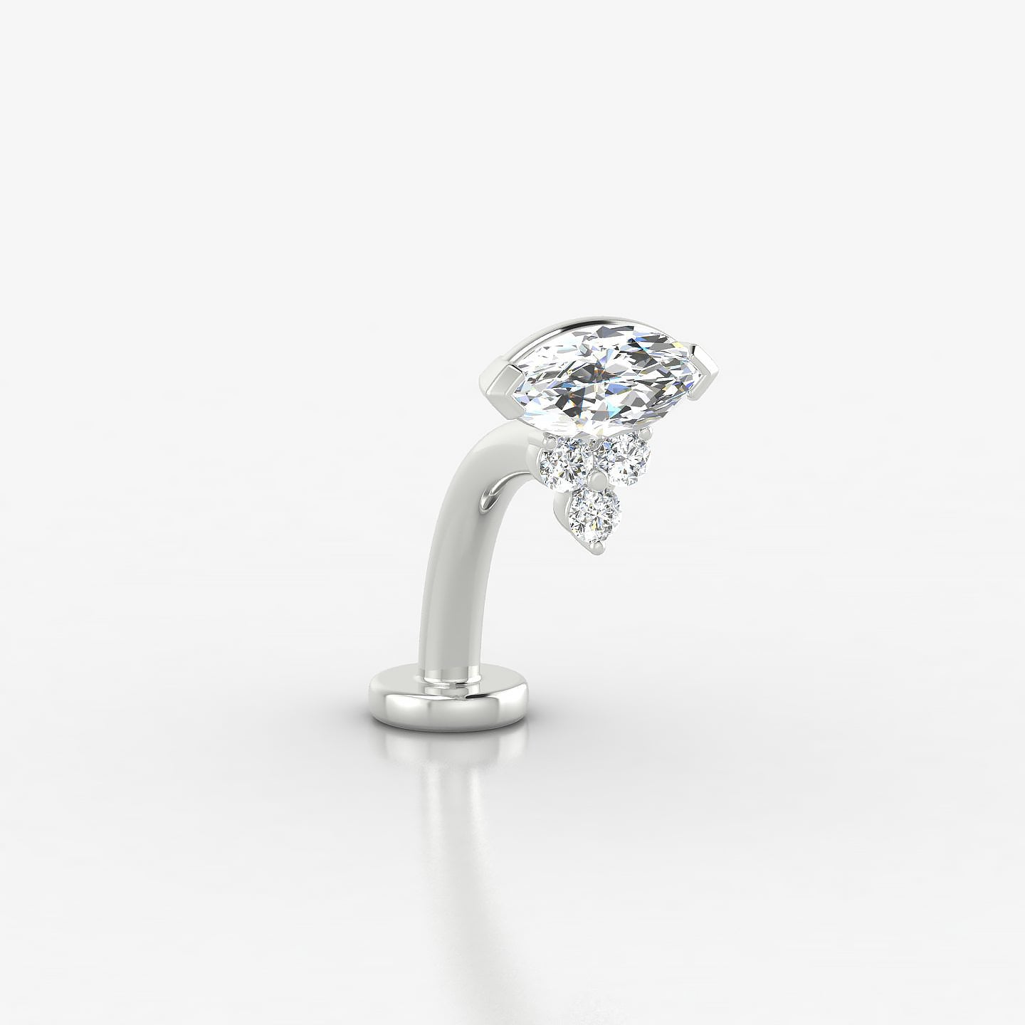 Oya | 18k White Gold 7 mm 10 mm Diamond Floating Navel Piercing