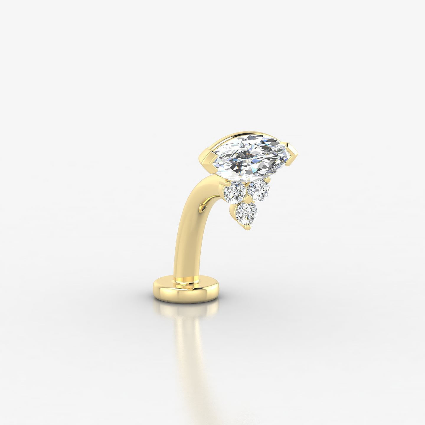 Oya | 18k Yellow Gold 7 mm 10 mm Diamond Floating Navel Piercing