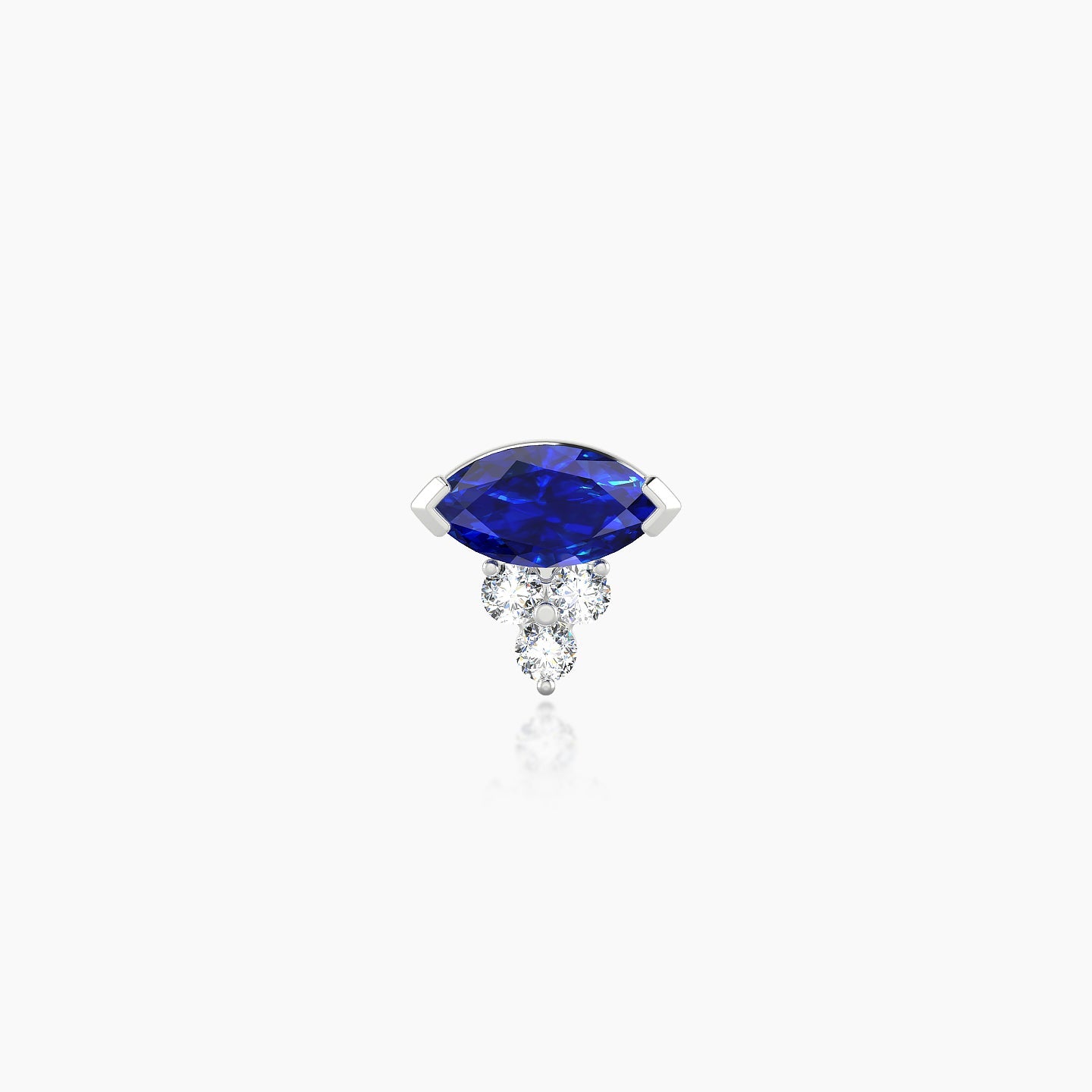 Oya | 18k White Gold 5 mm 7 mm Sapphire & Diamond Nostril Piercing