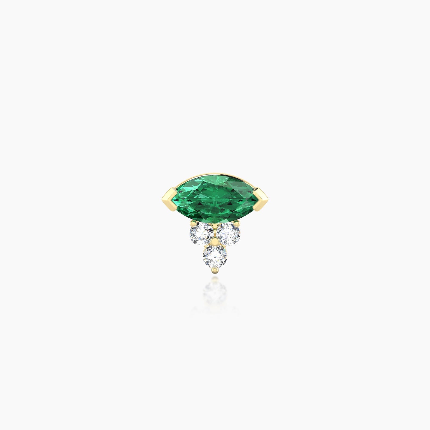 Oya | 18k Yellow Gold 5 mm 7 mm Emerald & Diamond Nostril Piercing