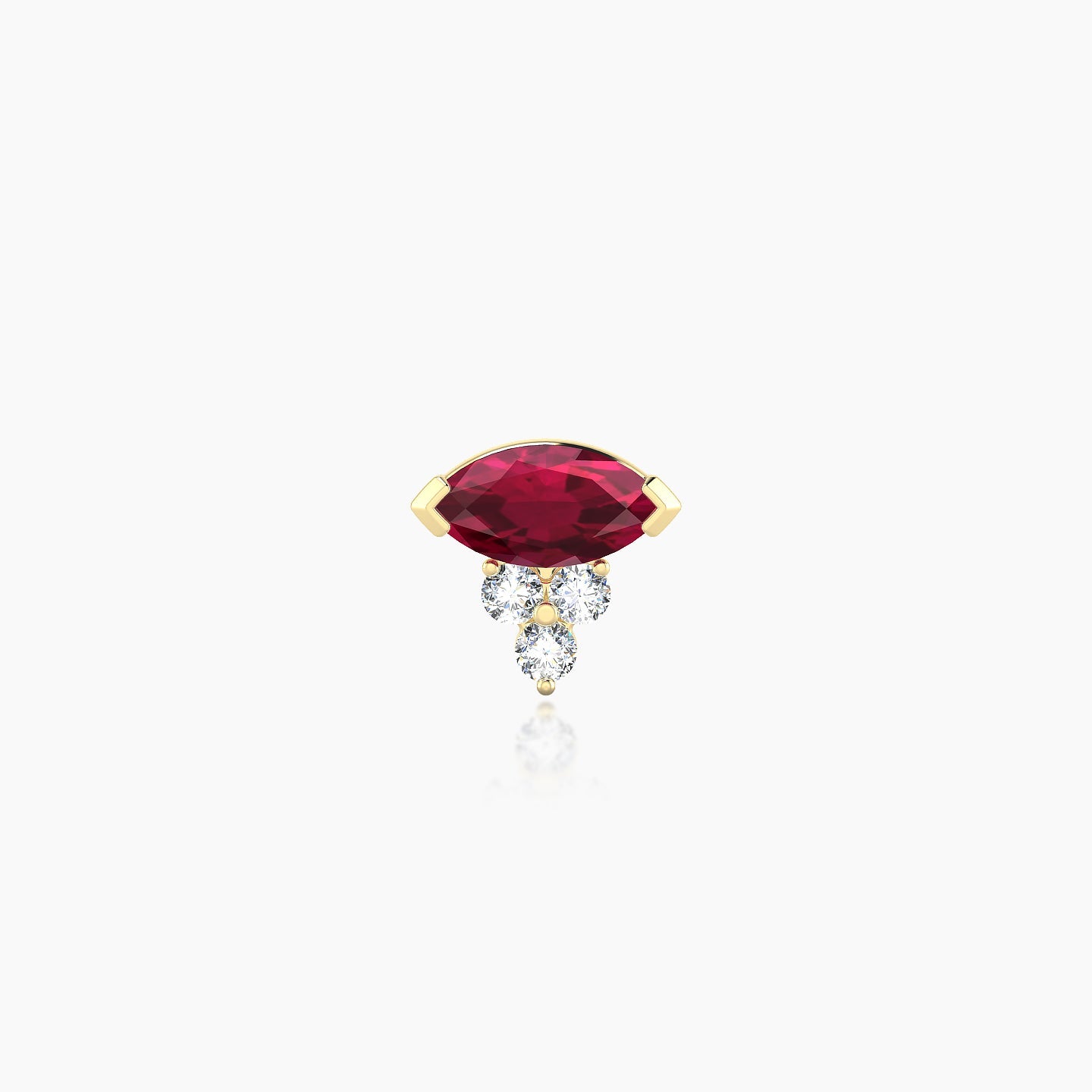 Oya | 18k Yellow Gold 5 mm 7 mm Ruby & Diamond Nostril Piercing