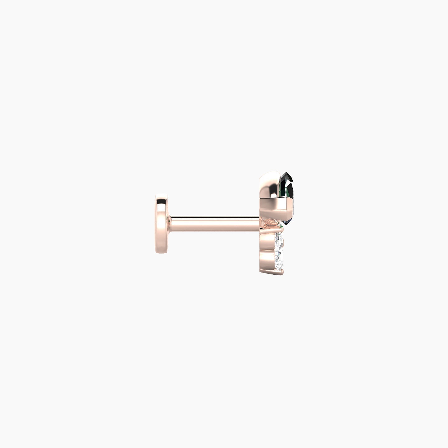 Oya | 18k Rose Gold 5 mm 7 mm Emerald & Diamond Nostril Piercing