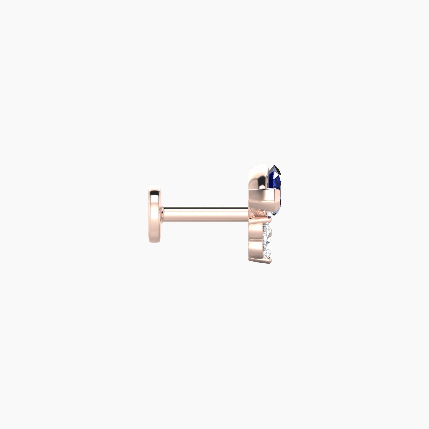 Oya | 18k Rose Gold 5 mm 7 mm Sapphire & Diamond Nostril Piercing