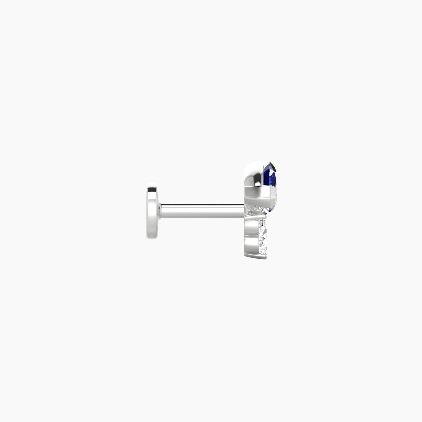 Oya | 18k White Gold 5 mm 7 mm Sapphire & Diamond Nostril Piercing