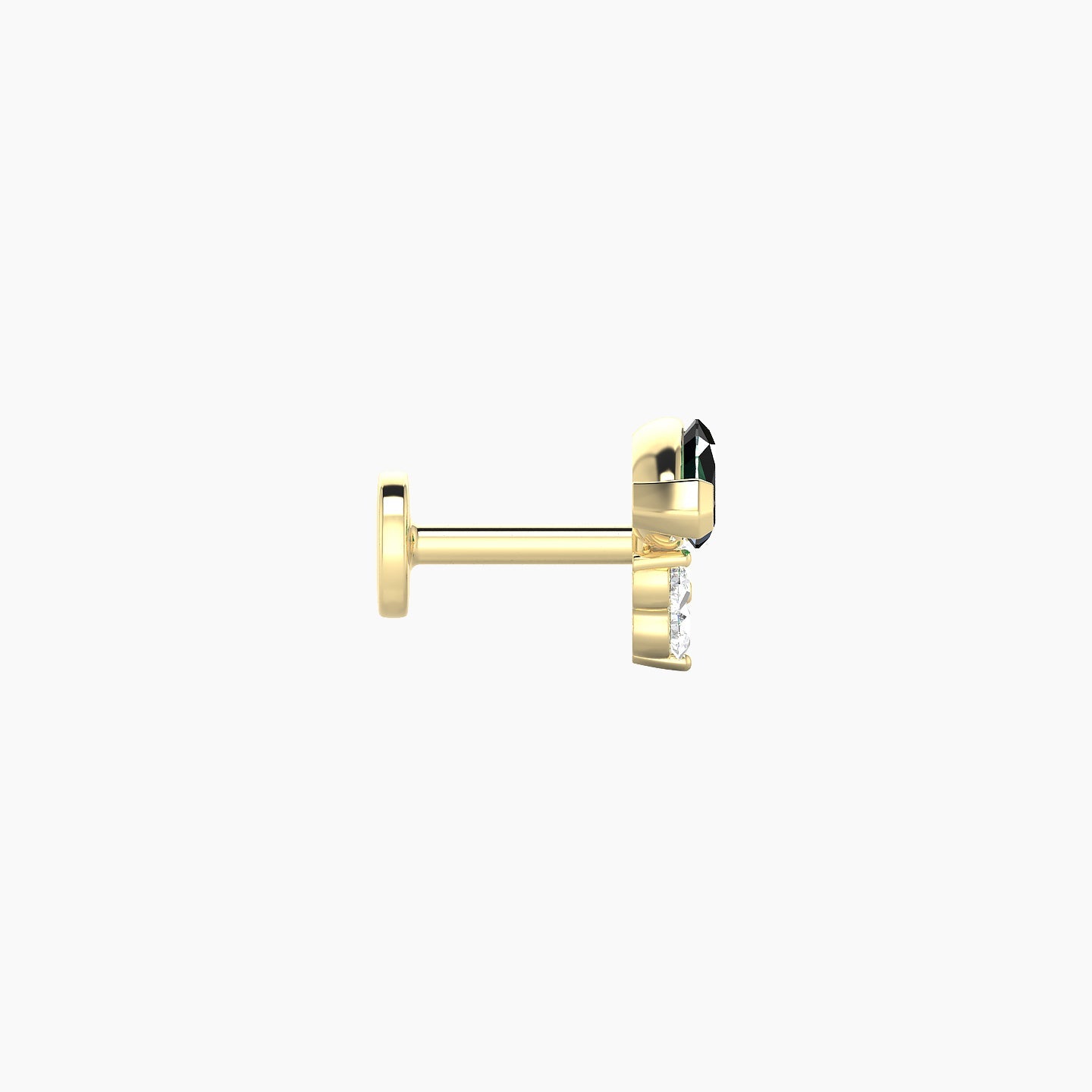 Oya | 18k Yellow Gold 5 mm 7 mm Emerald & Diamond Nostril Piercing