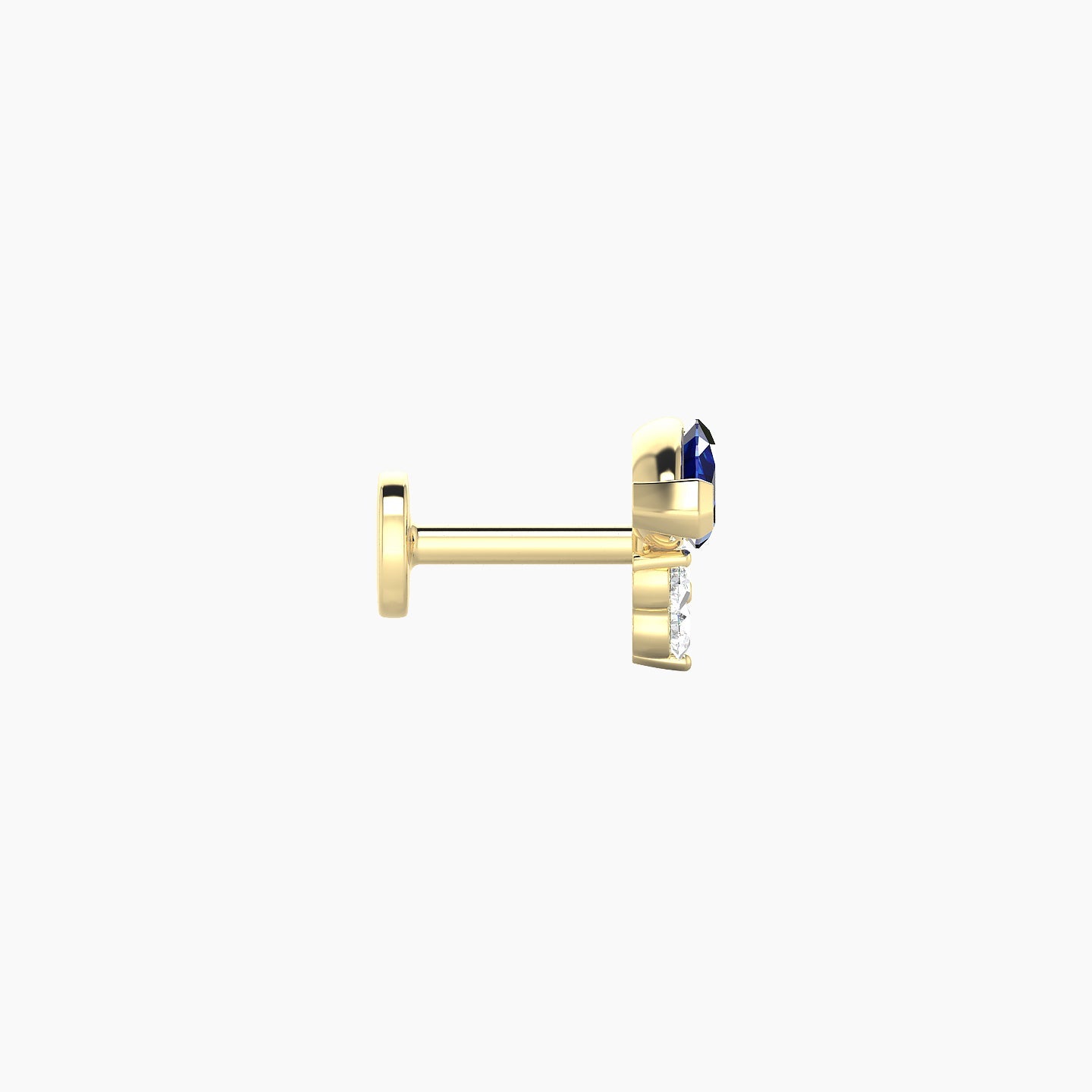 Oya | 18k Yellow Gold 5 mm 7 mm Sapphire & Diamond Nostril Piercing