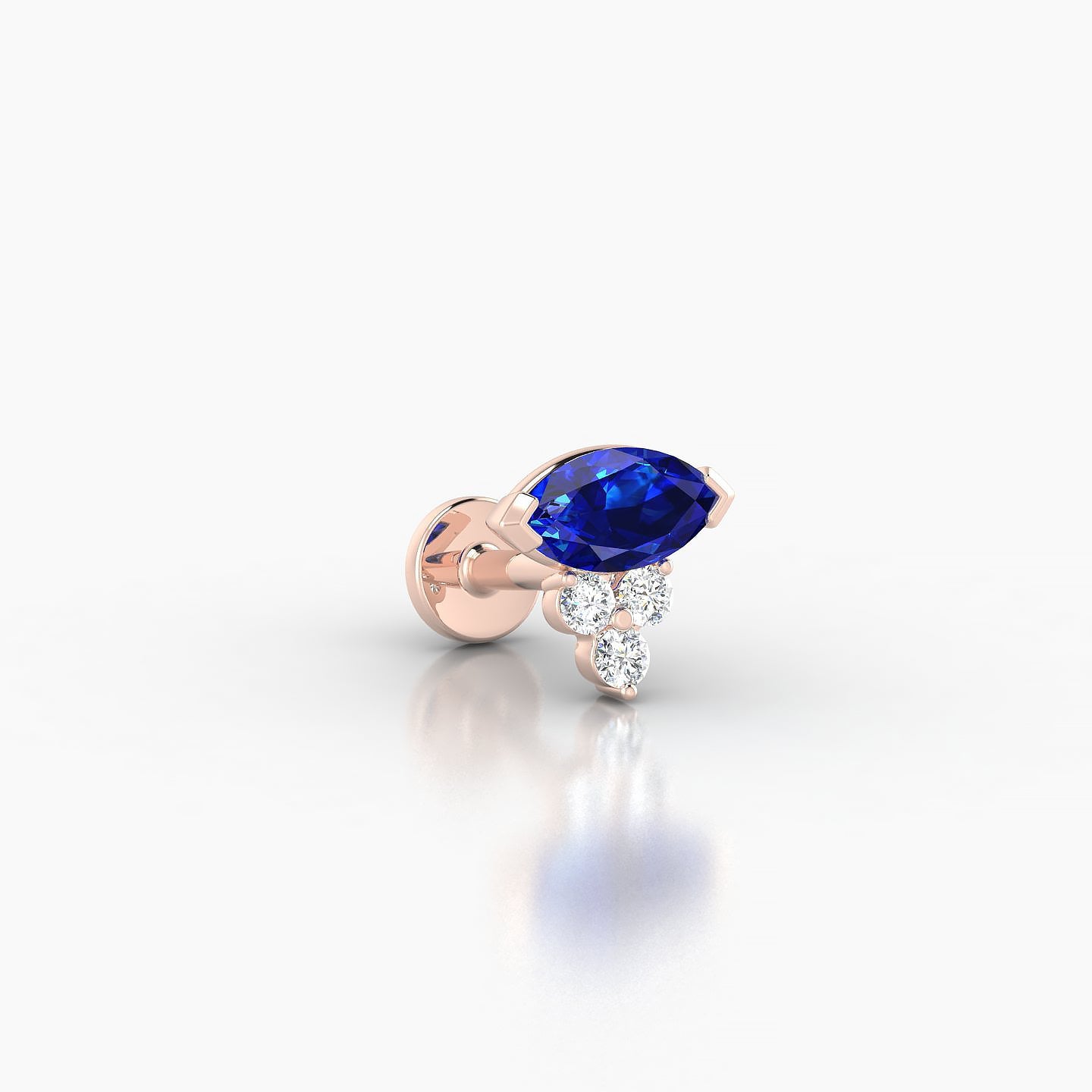 Oya | 18k Rose Gold 5 mm 7 mm Sapphire & Diamond Piercing