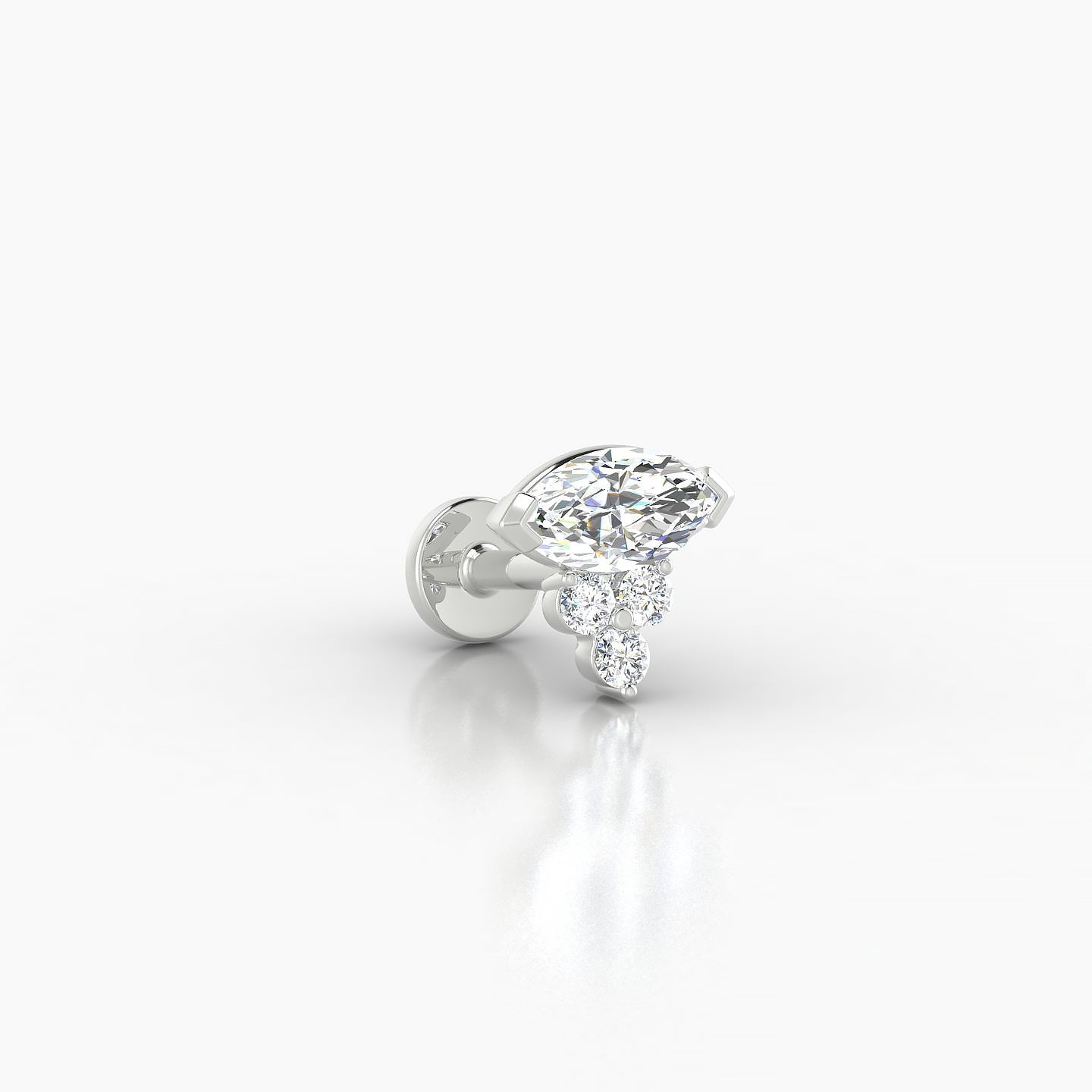 Oya | 18k White Gold 7 mm 5 mm Diamond Piercing