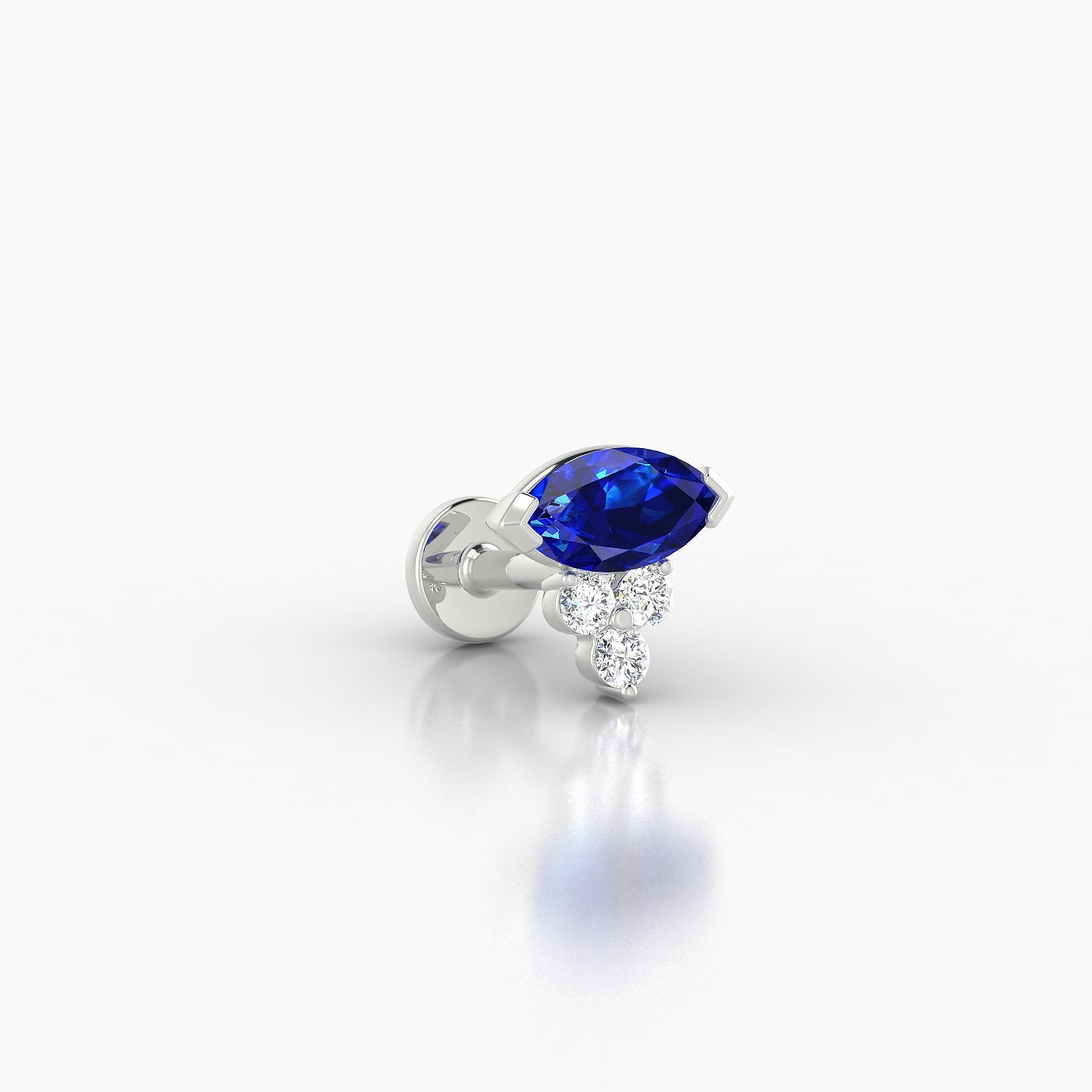 Oya | 18k White Gold 5 mm 7 mm Sapphire & Diamond Piercing