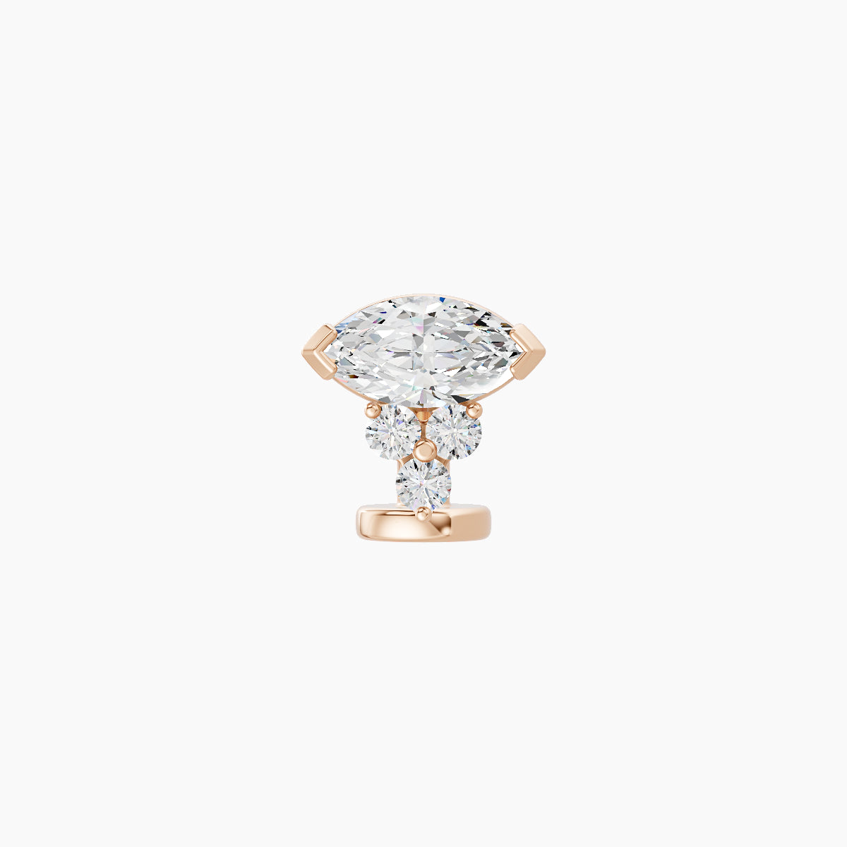 Oya | 18k Rose Gold 7 mm 6 mm Diamond Floating Navel Piercing