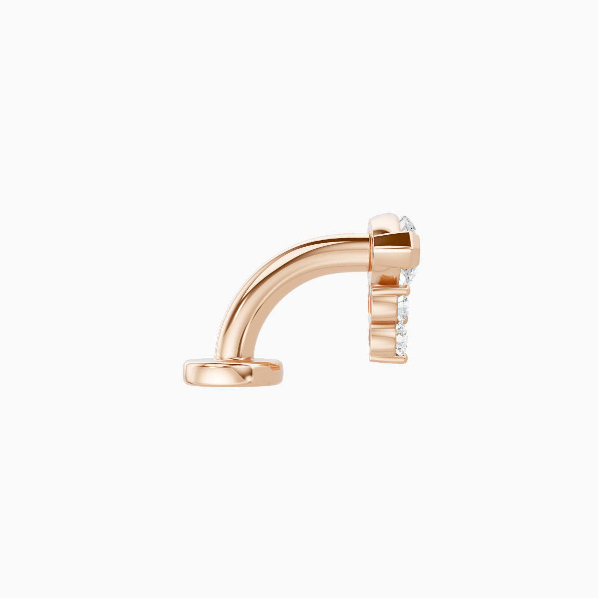 Oya | 18k Rose Gold 7 mm 6 mm Diamond Floating Navel Piercing