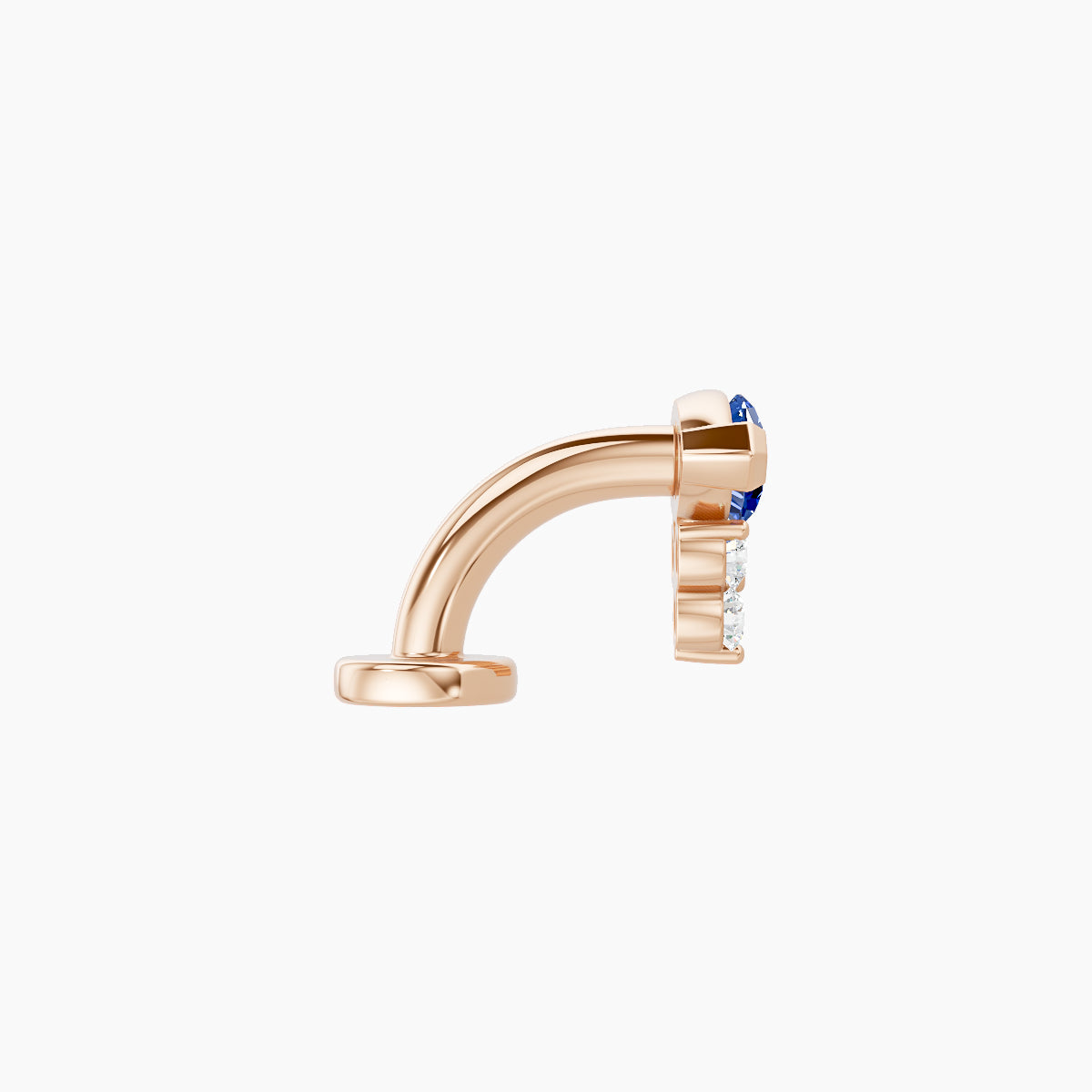 Oya | 18k Rose Gold 6 mm 7 mm Sapphire & Diamond Floating Navel Piercing