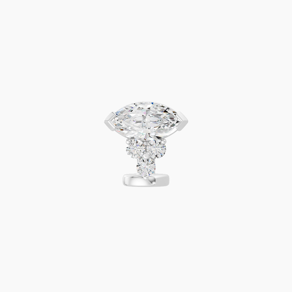 Oya | 18k White Gold 7 mm 6 mm Diamond Floating Navel Piercing