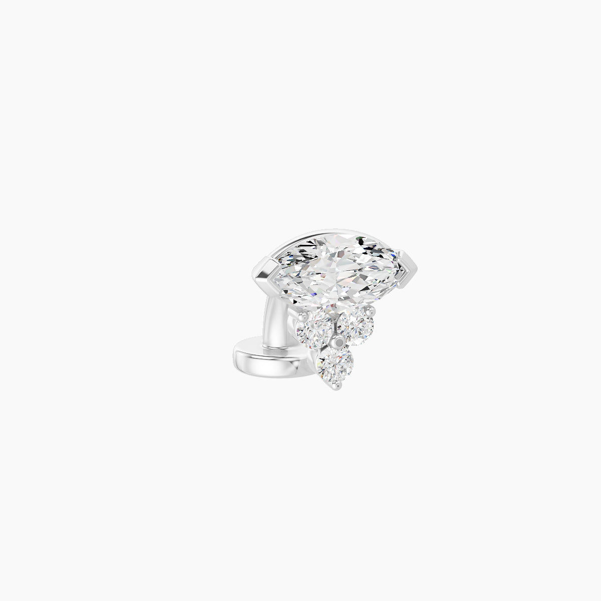 Oya | 18k White Gold 7 mm 6 mm Diamond Floating Navel Piercing