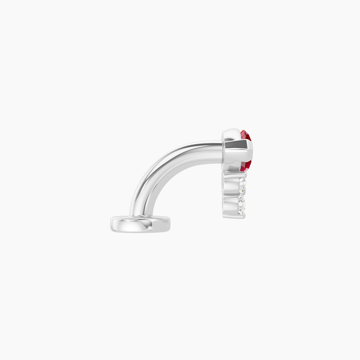 Oya | 18k White Gold 6 mm 7 mm Ruby & Diamond Floating Navel Piercing