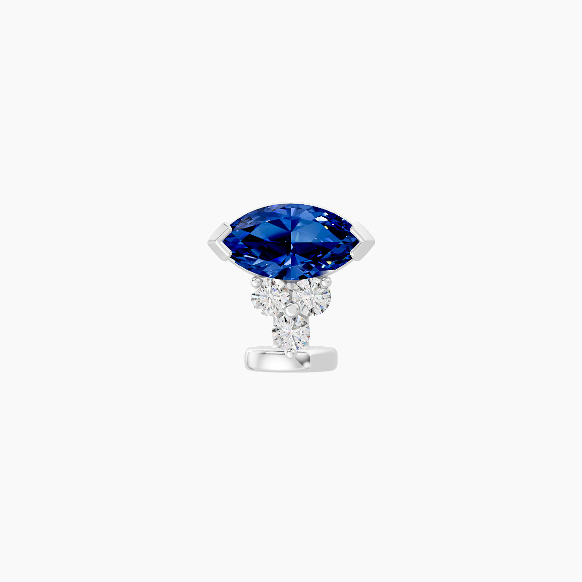 Oya | 18k White Gold 6 mm 7 mm Sapphire & Diamond Floating Navel Piercing