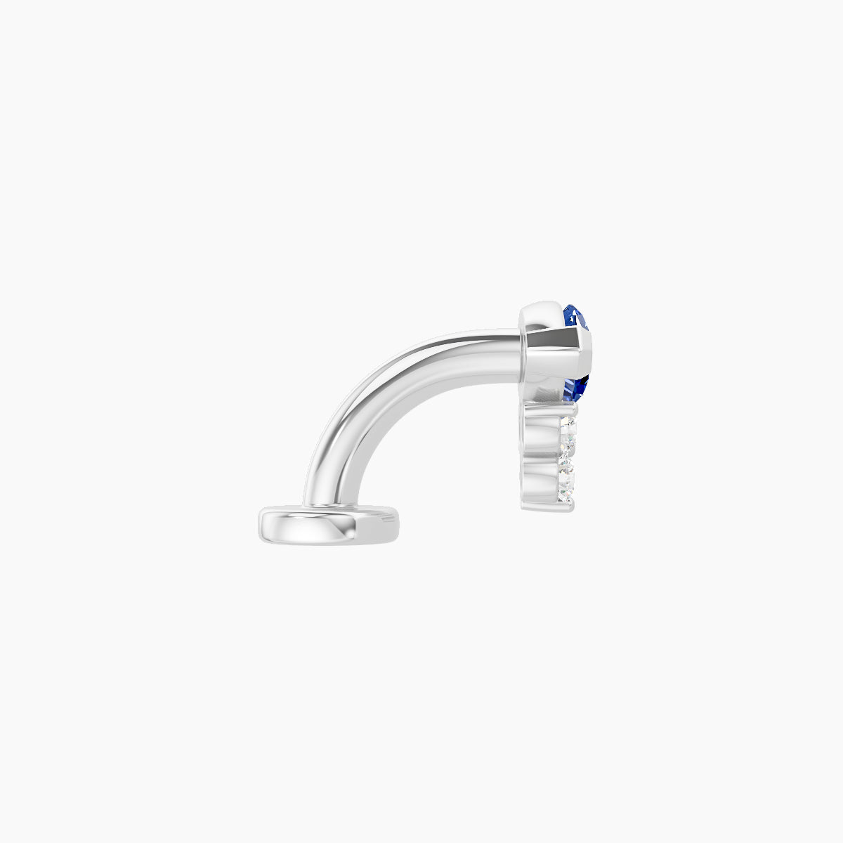 Oya | 18k White Gold 6 mm 7 mm Sapphire & Diamond Floating Navel Piercing