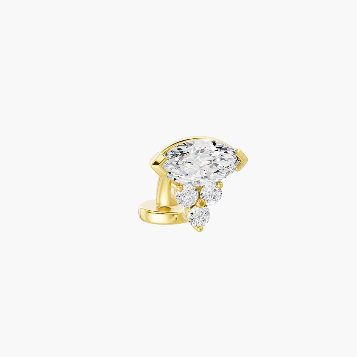Oya | 18k Yellow Gold 7 mm 6 mm Diamond Floating Navel Piercing
