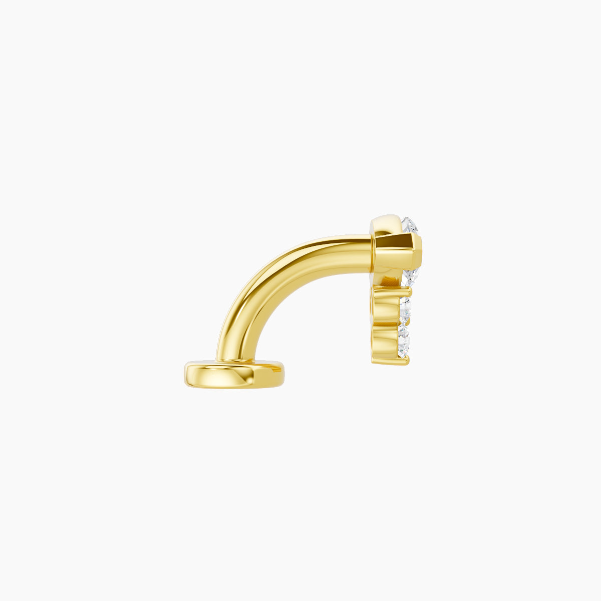 Oya | 18k Yellow Gold 7 mm 6 mm Diamond Floating Navel Piercing