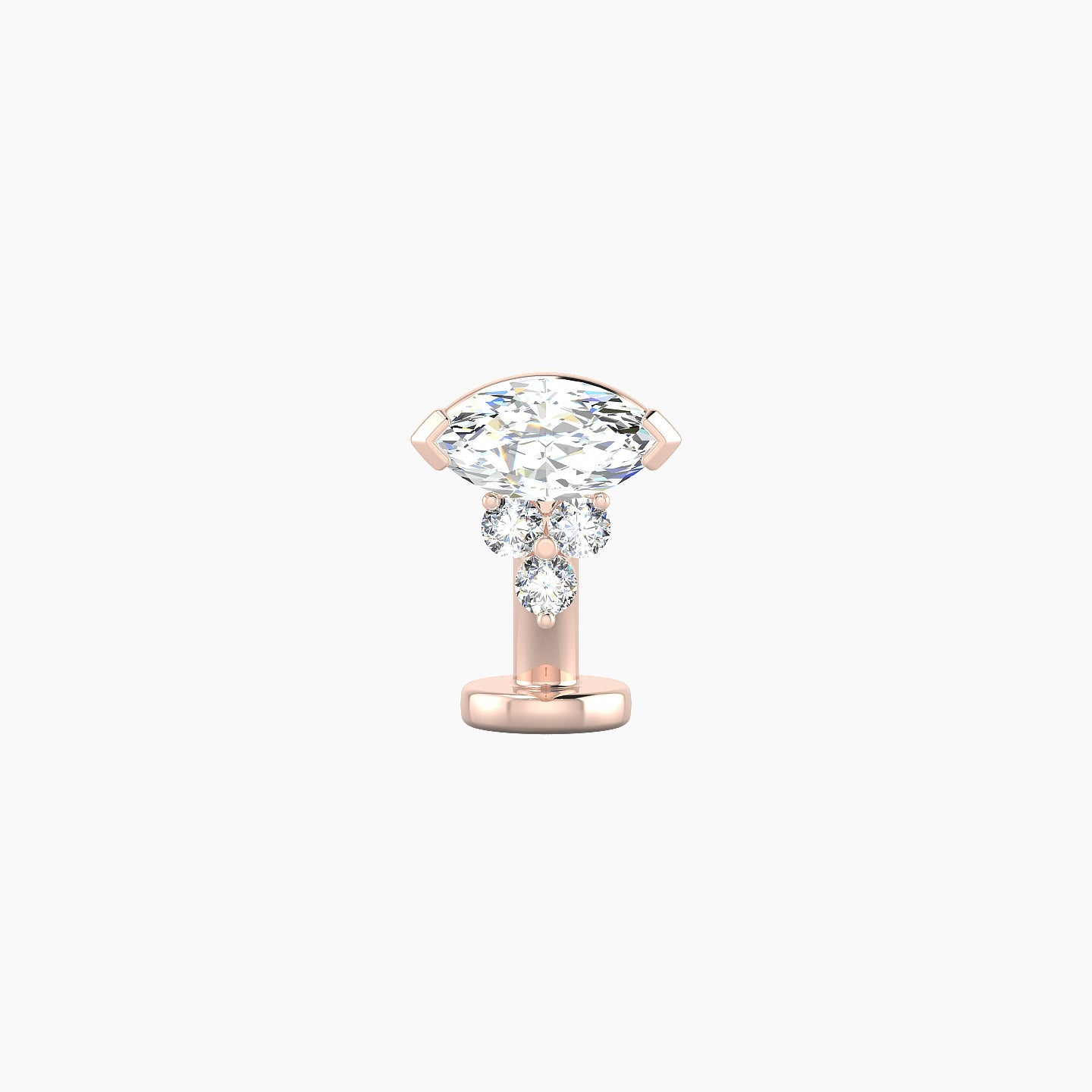 Oya | 18k Rose Gold 7 mm 6 mm Diamond Floating Navel Piercing