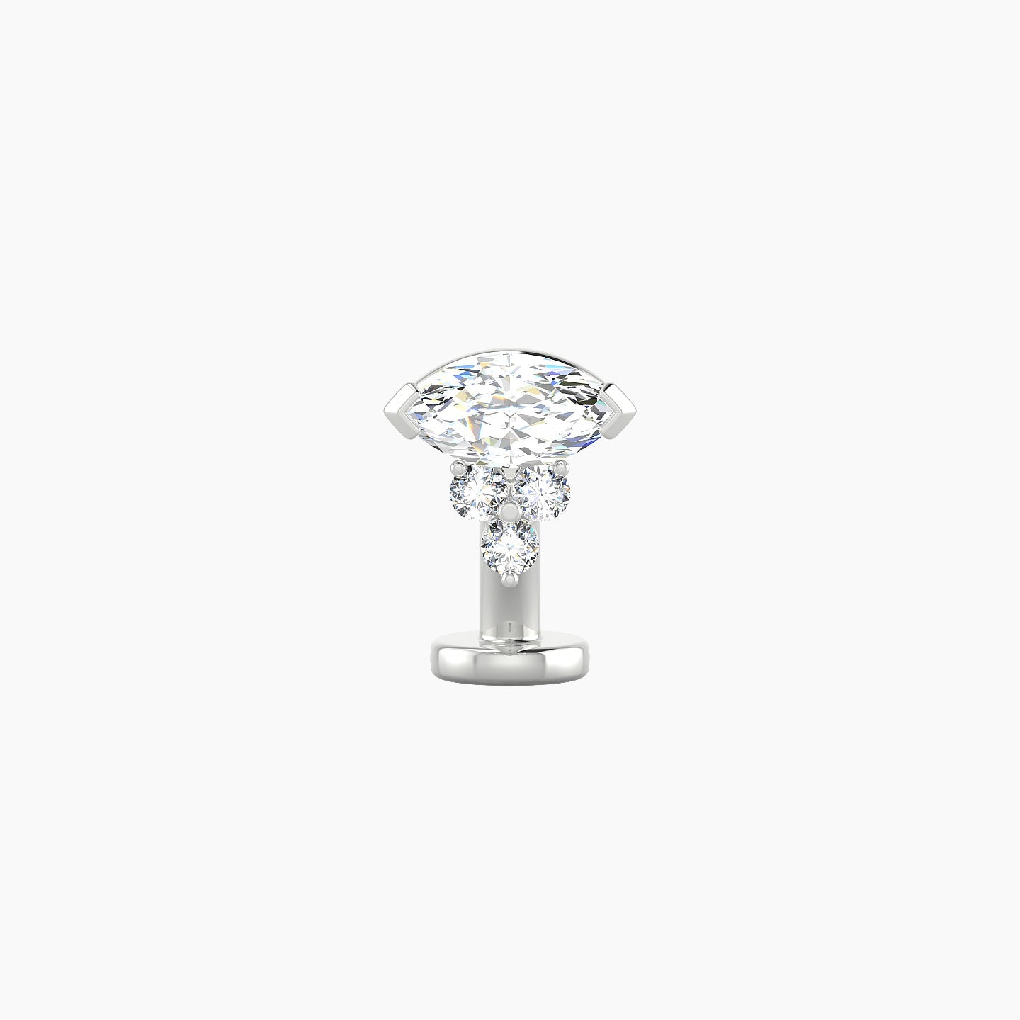 Oya | 18k White Gold 7 mm 6 mm Diamond Floating Navel Piercing