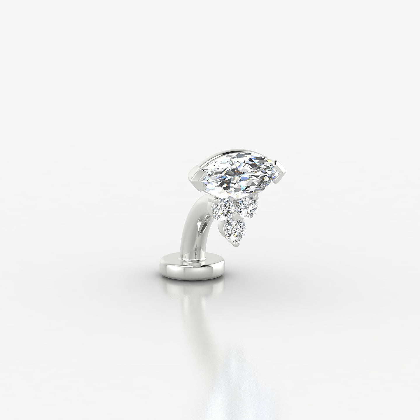 Oya | 18k White Gold 7 mm 6 mm Diamond Floating Navel Piercing