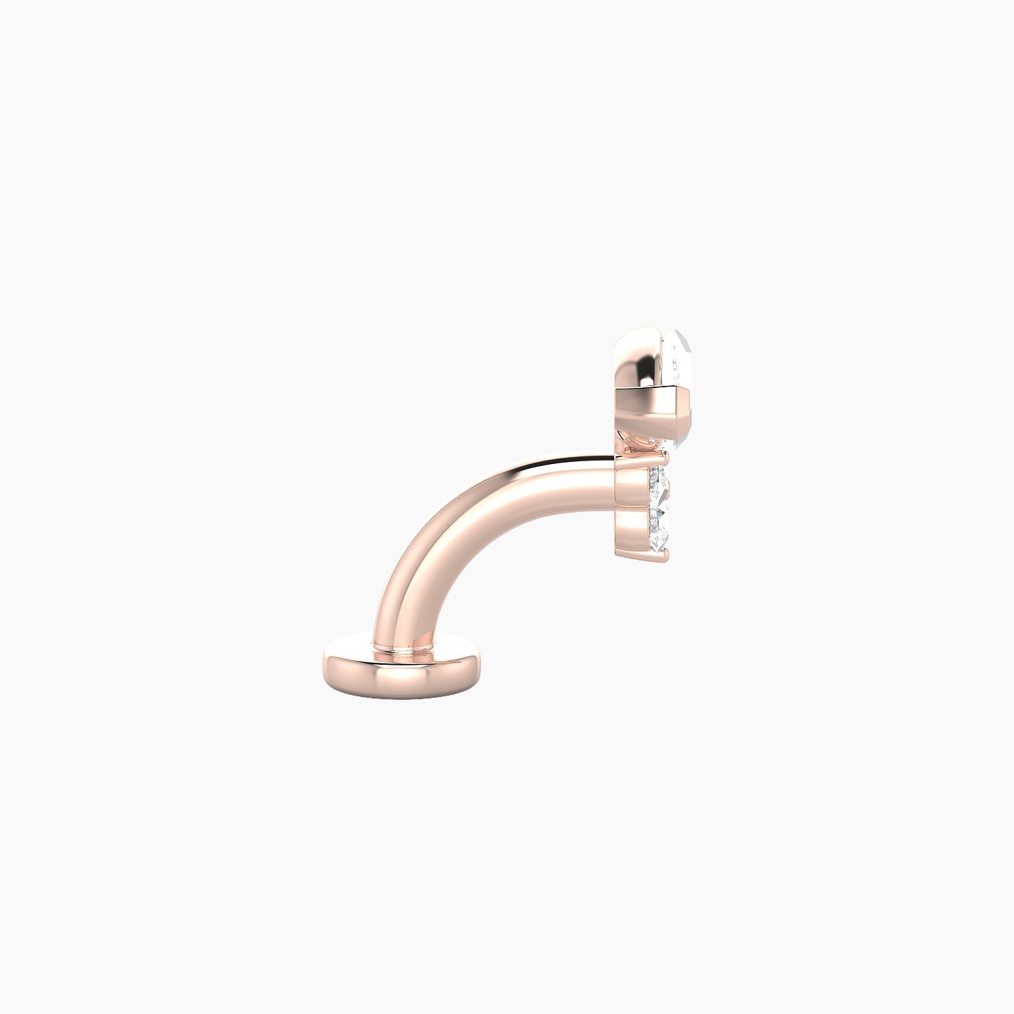 Oya | 18k Rose Gold 7 mm 6 mm Diamond Floating Navel Piercing