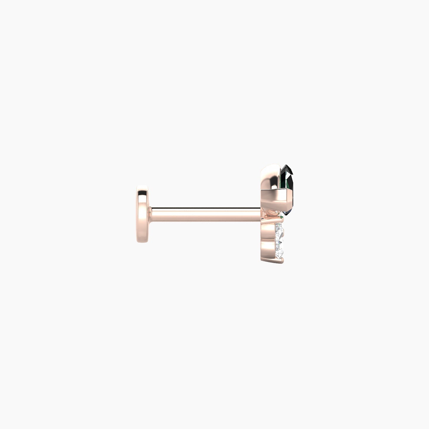 Oya | 18k Rose Gold 6.5 mm 7 mm Emerald & Diamond Nostril Piercing