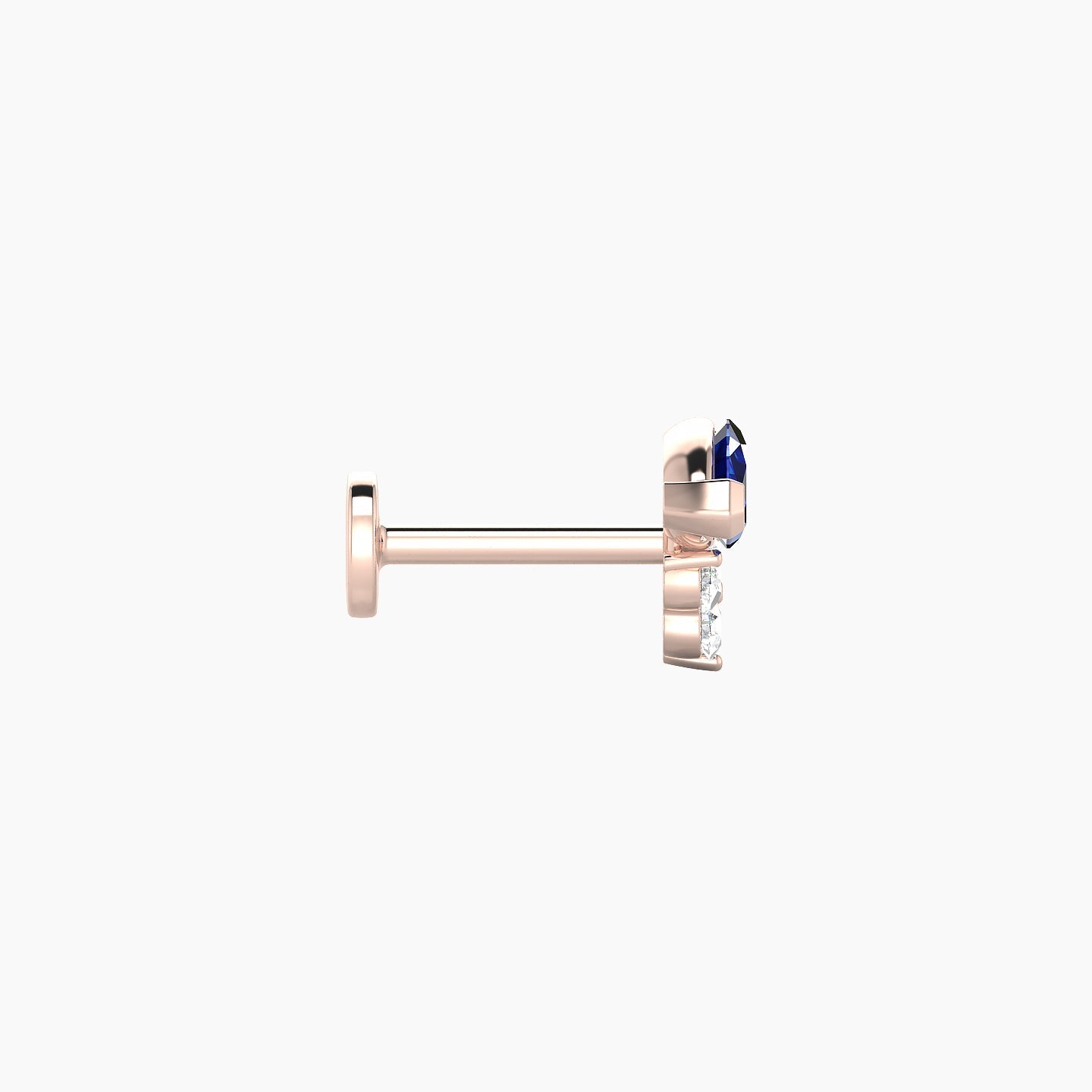 Oya | 18k Rose Gold 6.5 mm 7 mm Sapphire & Diamond Nostril Piercing