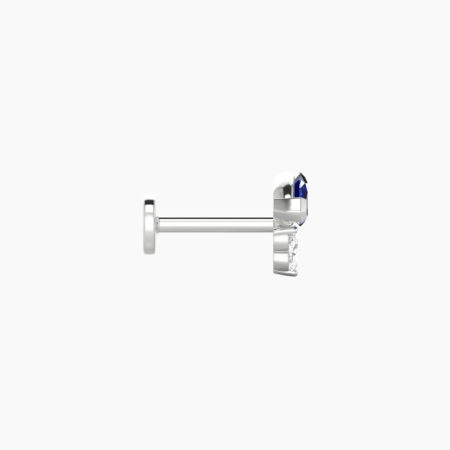 Oya | 18k White Gold 6.5 mm 7 mm Sapphire & Diamond Nostril Piercing