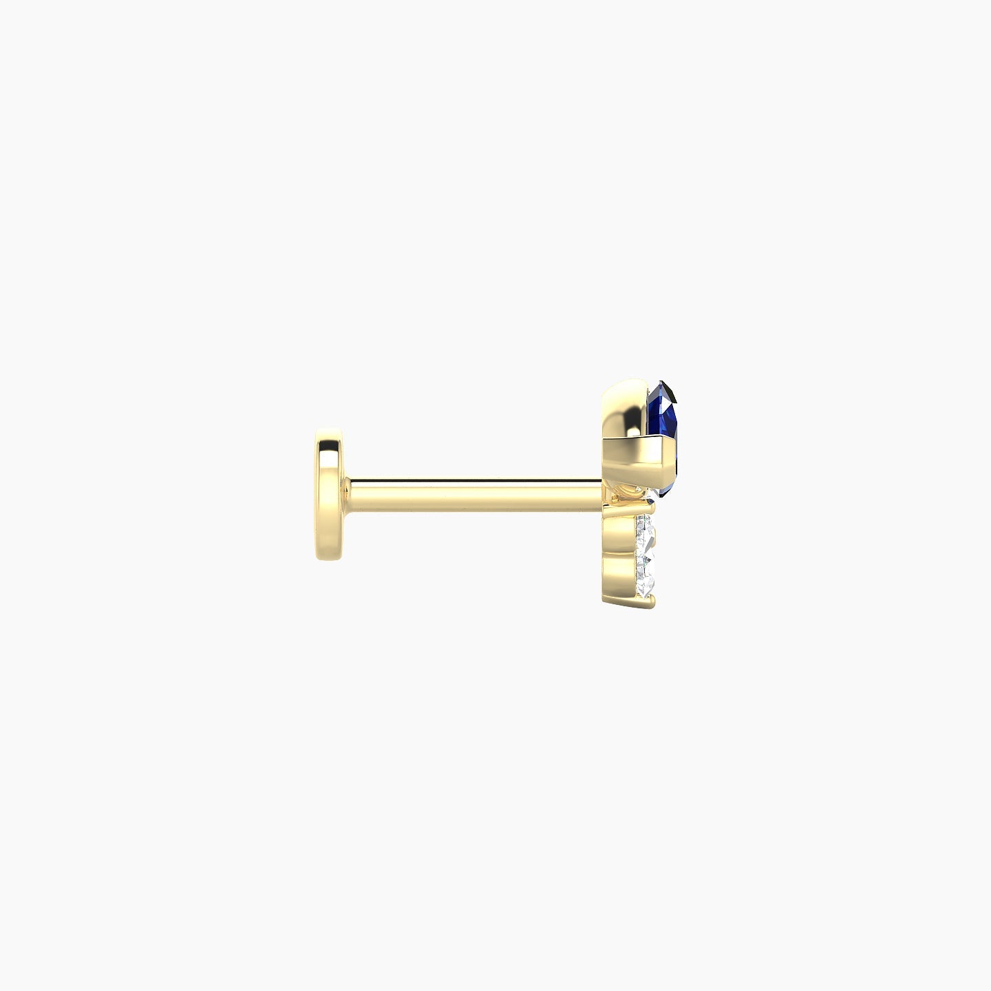 Oya | 18k Yellow Gold 6.5 mm 7 mm Sapphire & Diamond Nostril Piercing