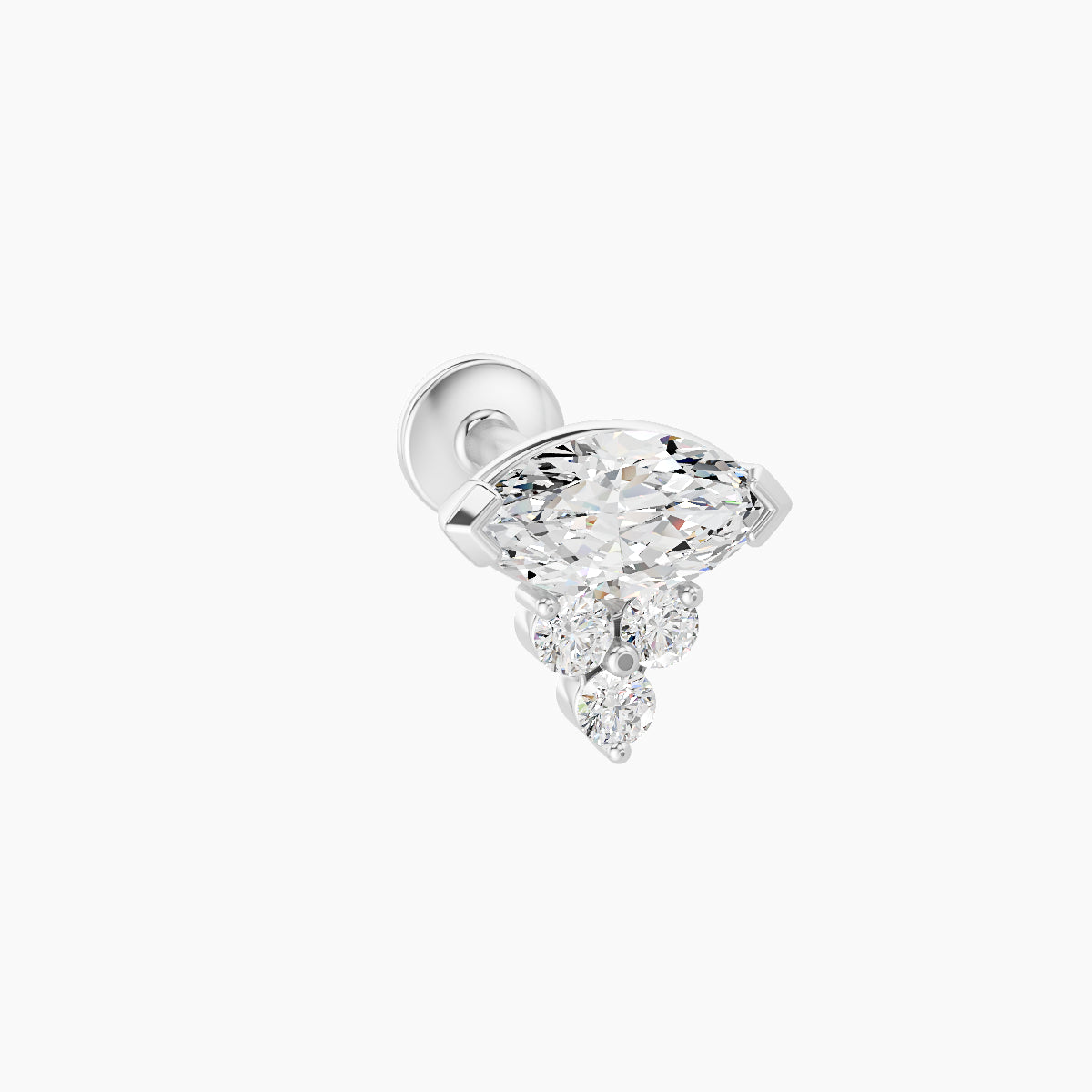 Oya | 18k White Gold 7 mm 6.5 mm Diamond Piercing