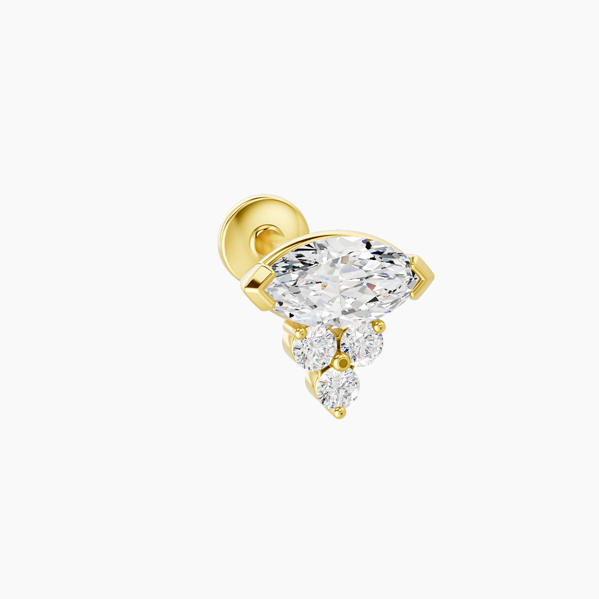 Oya | 18k Yellow Gold 7 mm 6.5 mm Diamond Piercing