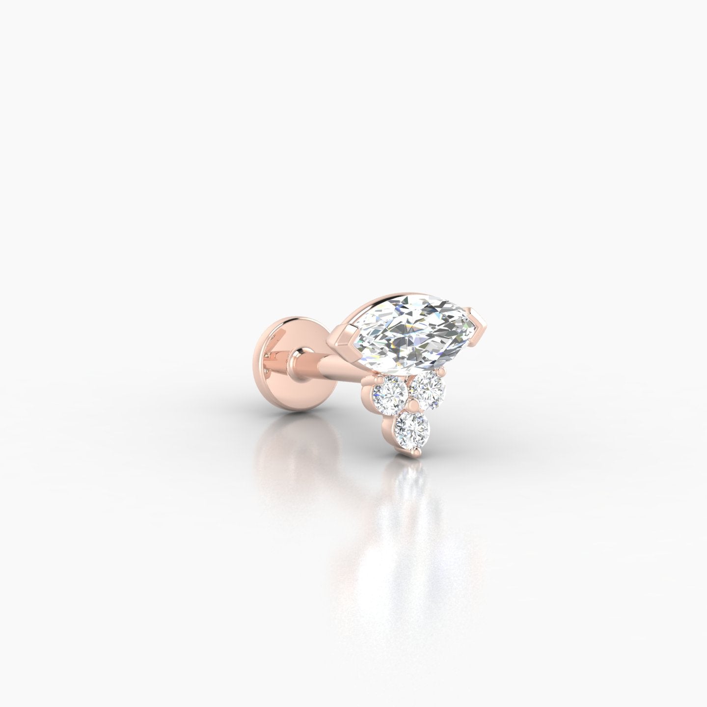 Oya | 18k Rose Gold 7 mm 6.5 mm Diamond Piercing