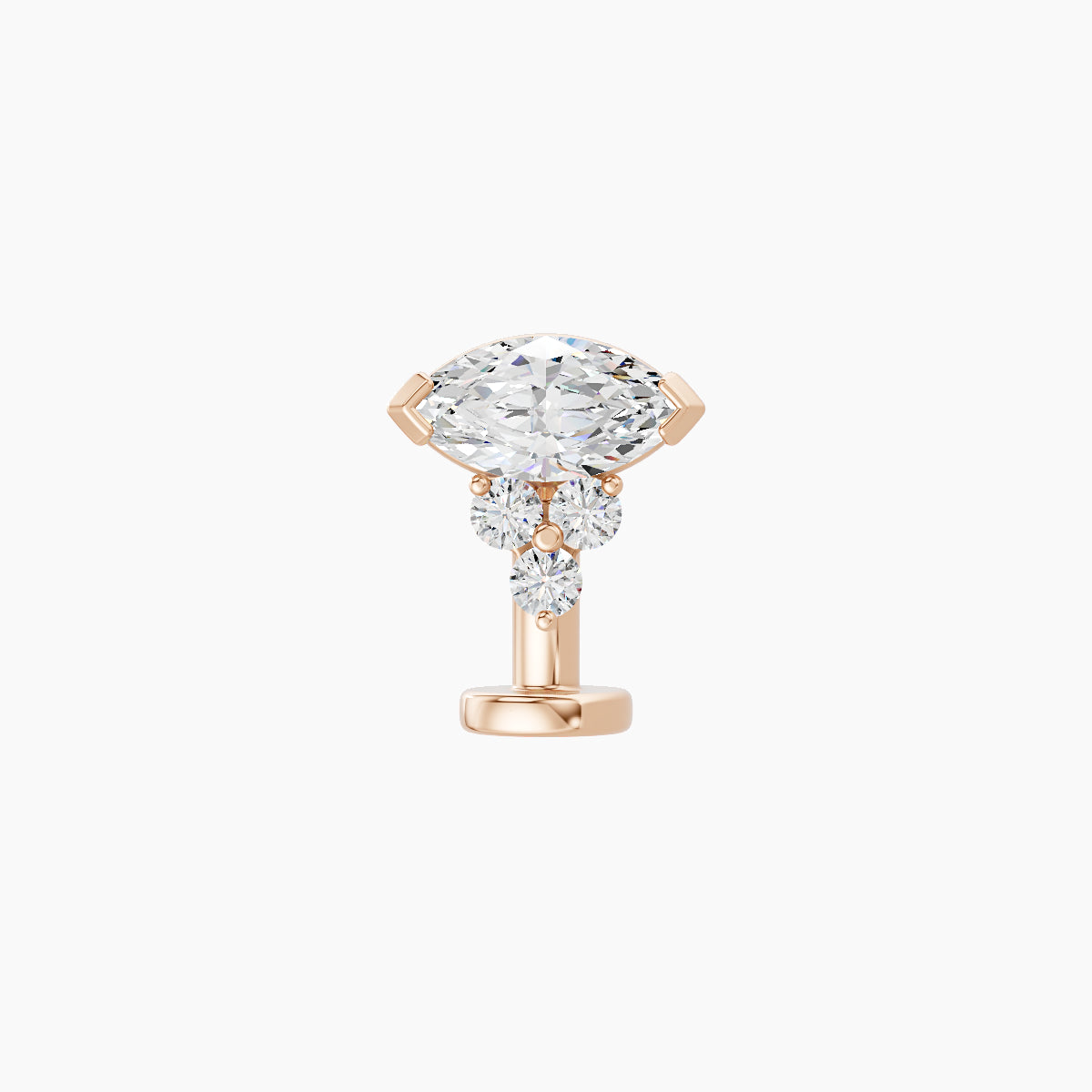 Oya | 18k Rose Gold 7 mm 8 mm Diamond Floating Navel Piercing