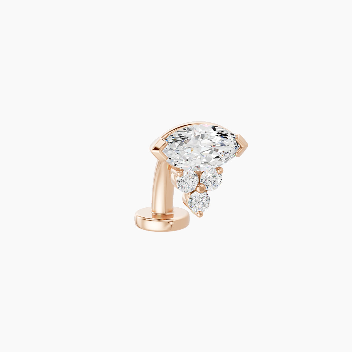 Oya | 18k Rose Gold 7 mm 8 mm Diamond Floating Navel Piercing