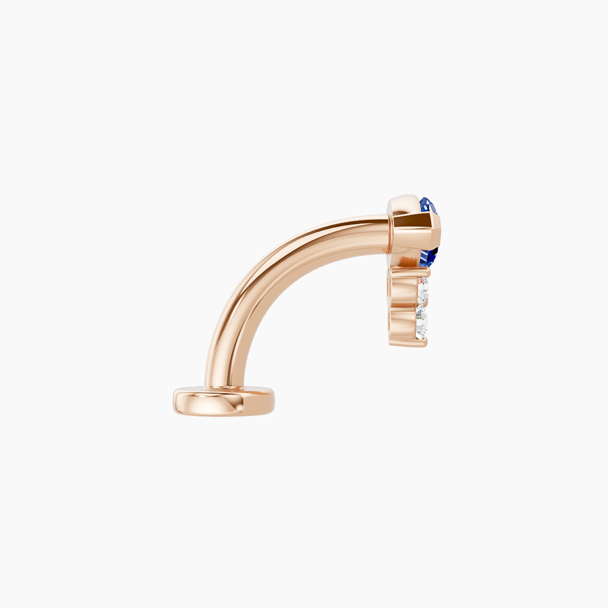 Oya | 18k Rose Gold 8 mm 7 mm Sapphire & Diamond Floating Navel Piercing