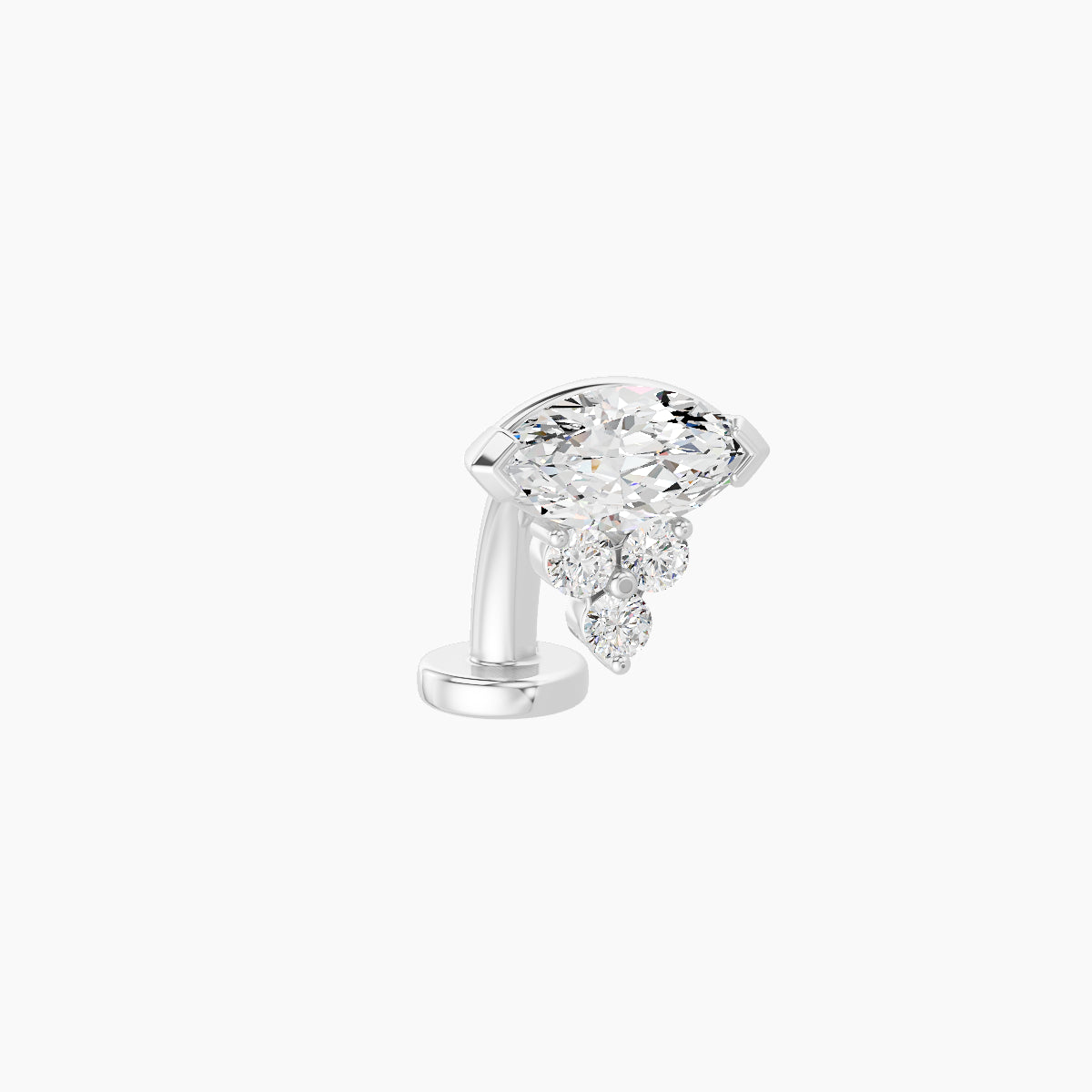 Oya | 18k White Gold 7 mm 8 mm Diamond Floating Navel Piercing