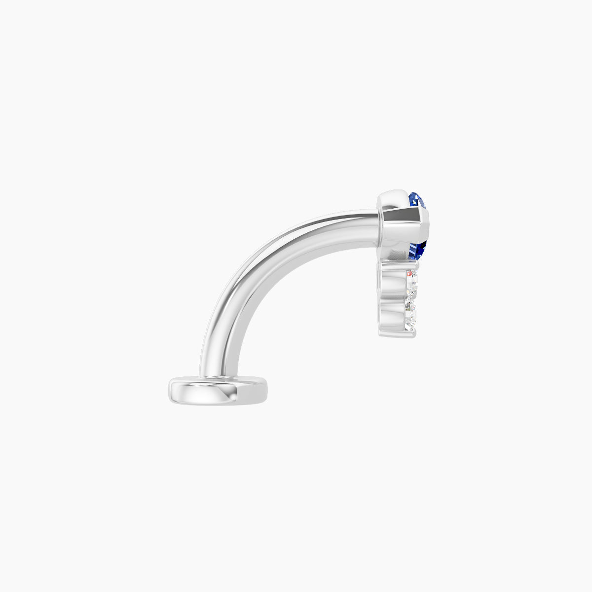 Oya | 18k White Gold 8 mm 7 mm Sapphire & Diamond Floating Navel Piercing