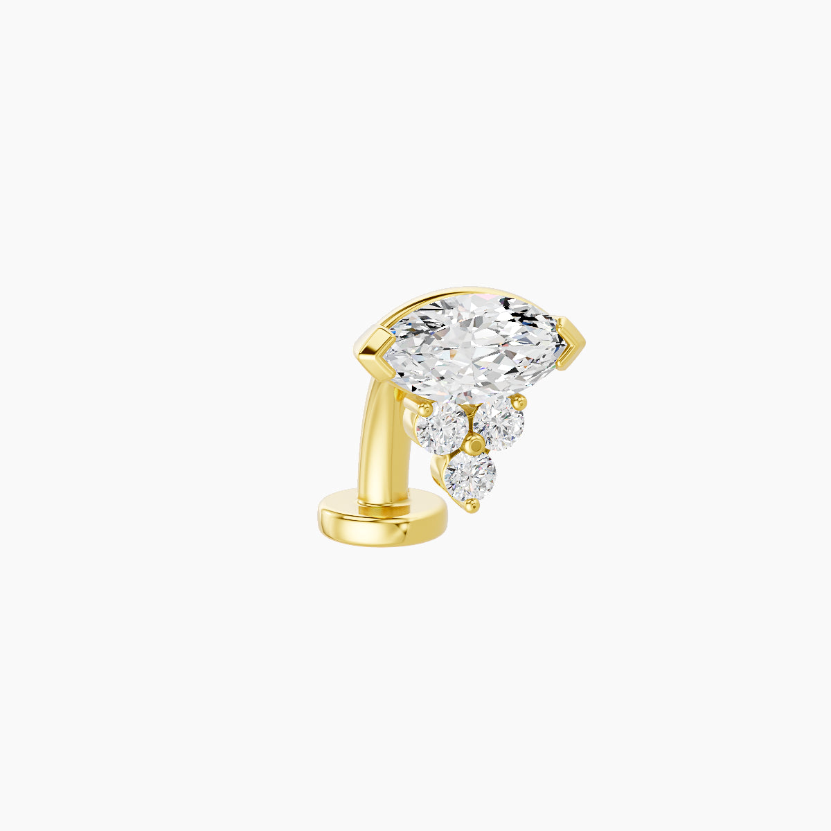 Oya | 18k Yellow Gold 7 mm 8 mm Diamond Floating Navel Piercing