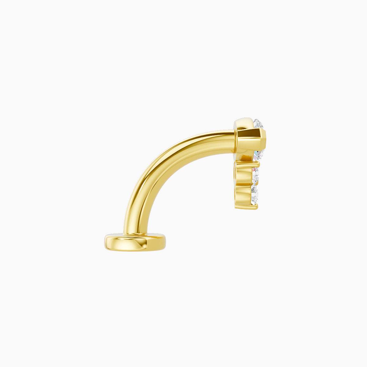 Oya | 18k Yellow Gold 7 mm 8 mm Diamond Floating Navel Piercing