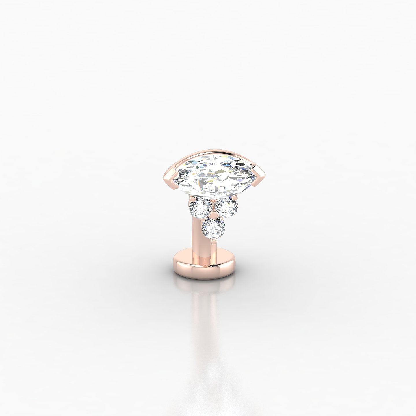 Oya | 18k Rose Gold 8 mm 7 mm Diamond Floating Navel Piercing