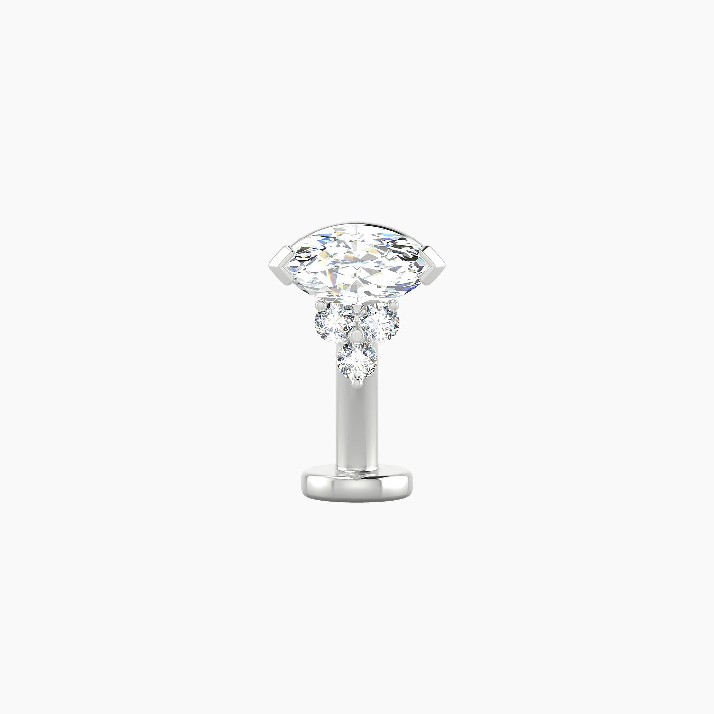 Oya | 18k White Gold 7 mm 8 mm Diamond Floating Navel Piercing