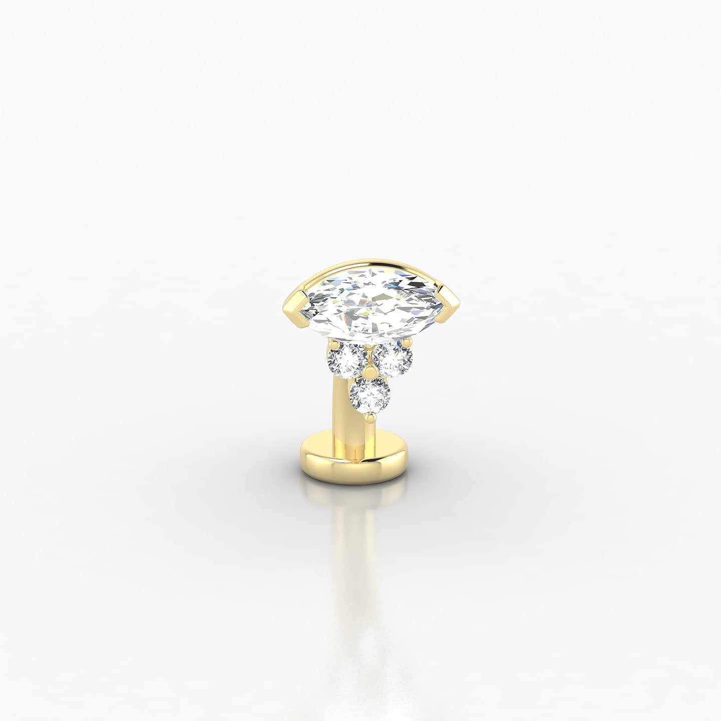 Oya | 18k Yellow Gold 8 mm 7 mm Diamond Floating Navel Piercing
