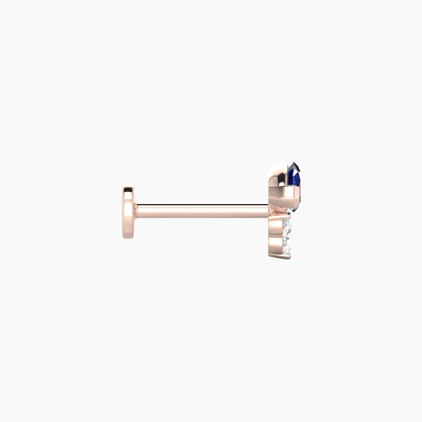 Oya | 18k Rose Gold 8 mm 7 mm Sapphire & Diamond Nostril Piercing