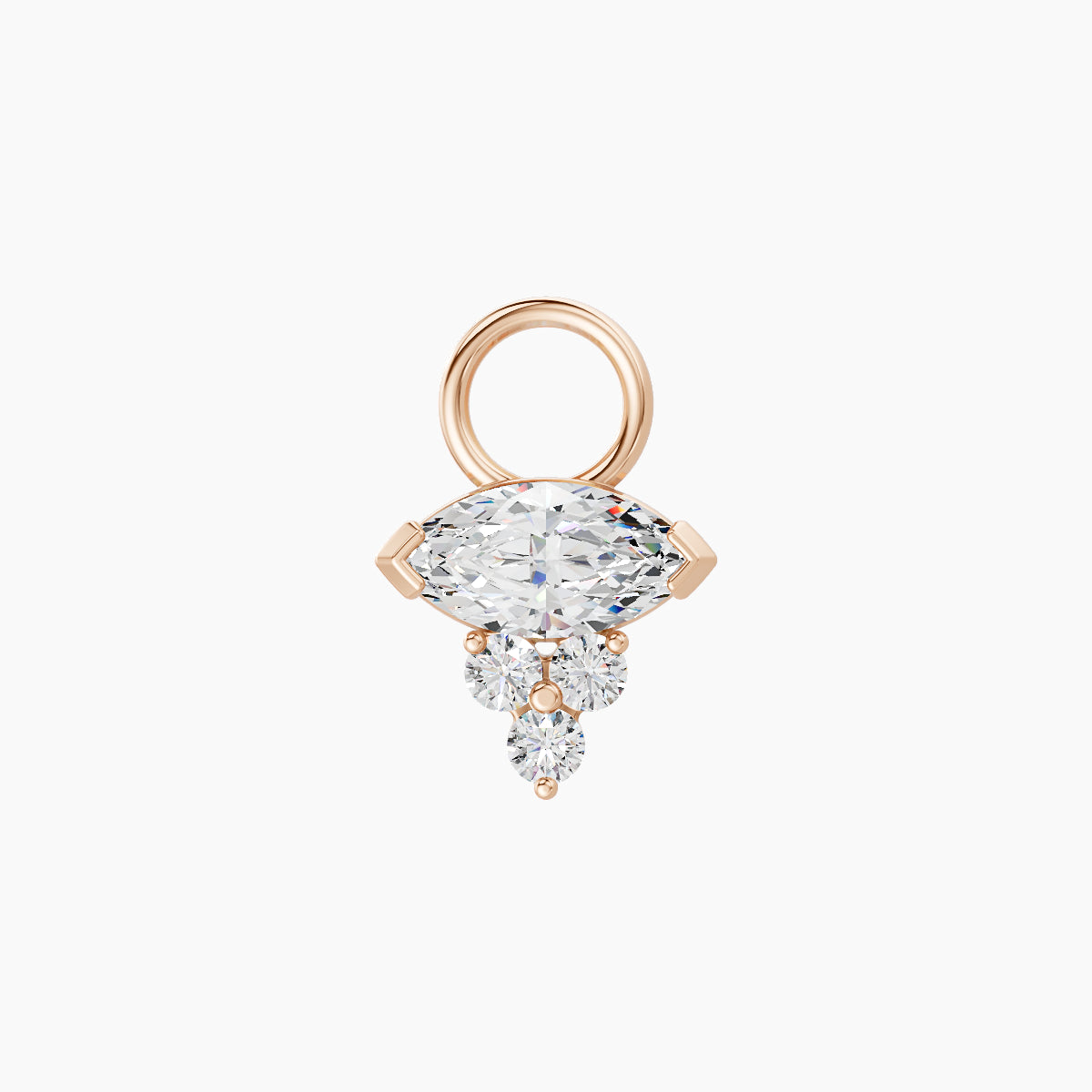 Oya | 18k Rose Gold 7 mm Diamond Charm