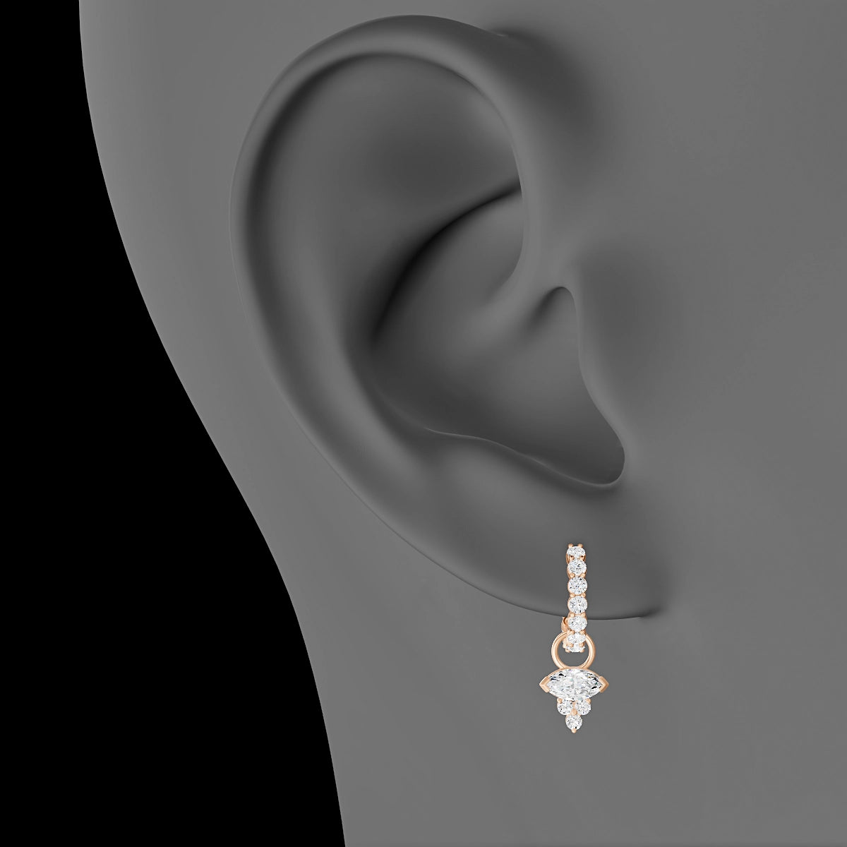 Oya | 18k Rose Gold 7 mm Diamond Charm