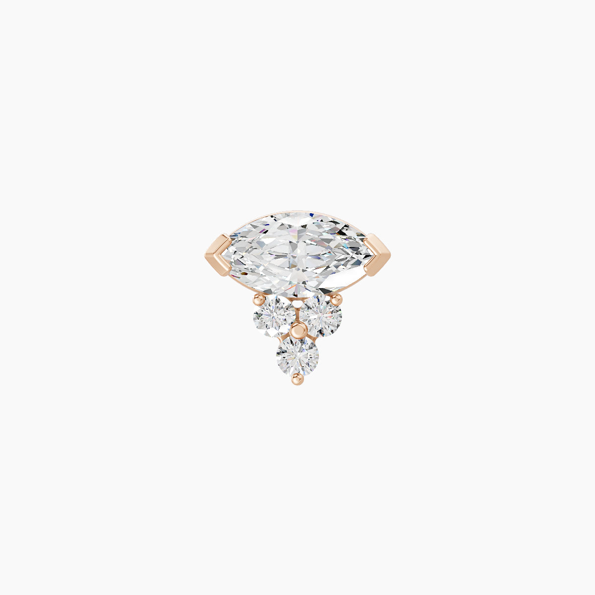 Oya | 18k Rose Gold 7 mm Diamond Earring