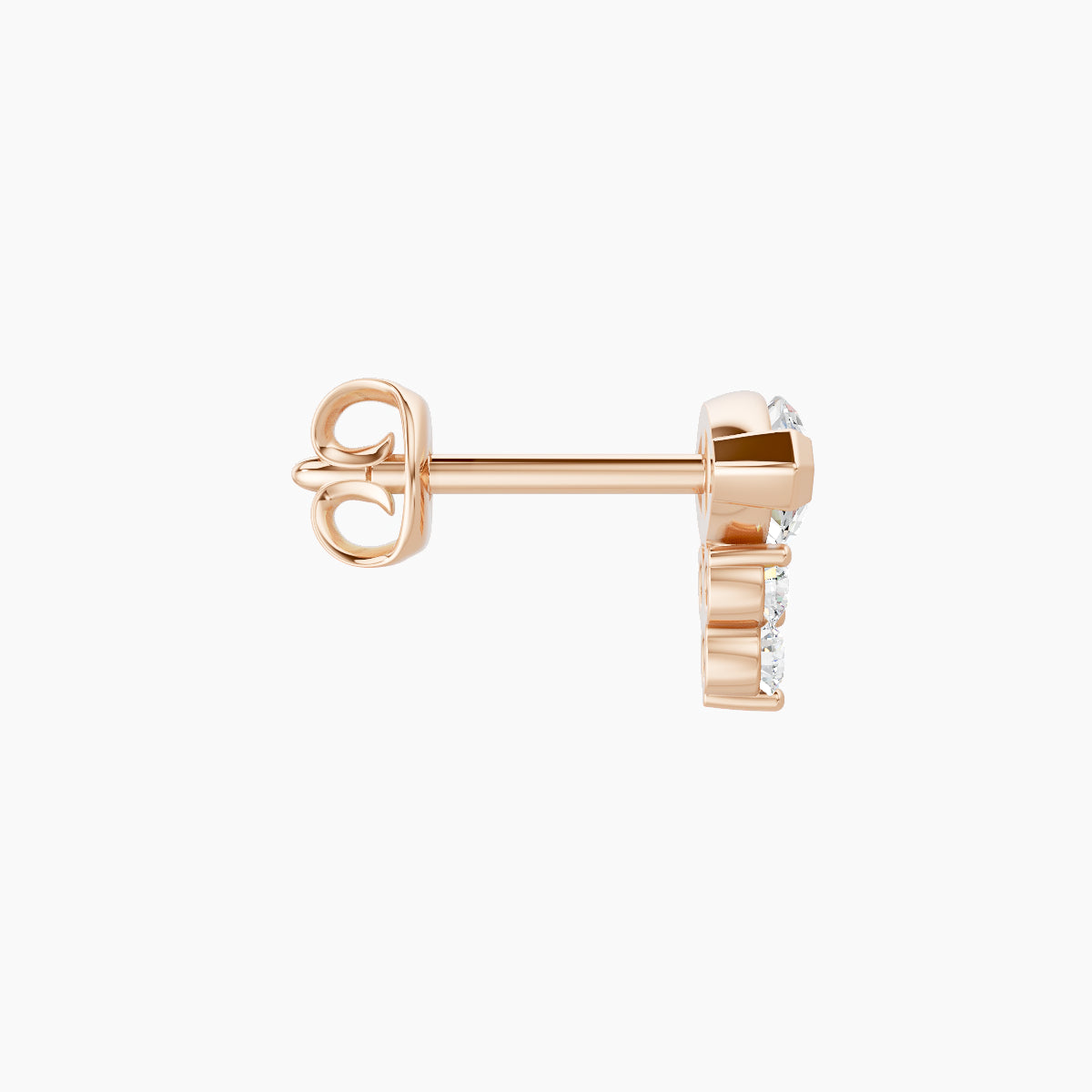Oya | 18k Rose Gold 7 mm Diamond Earring