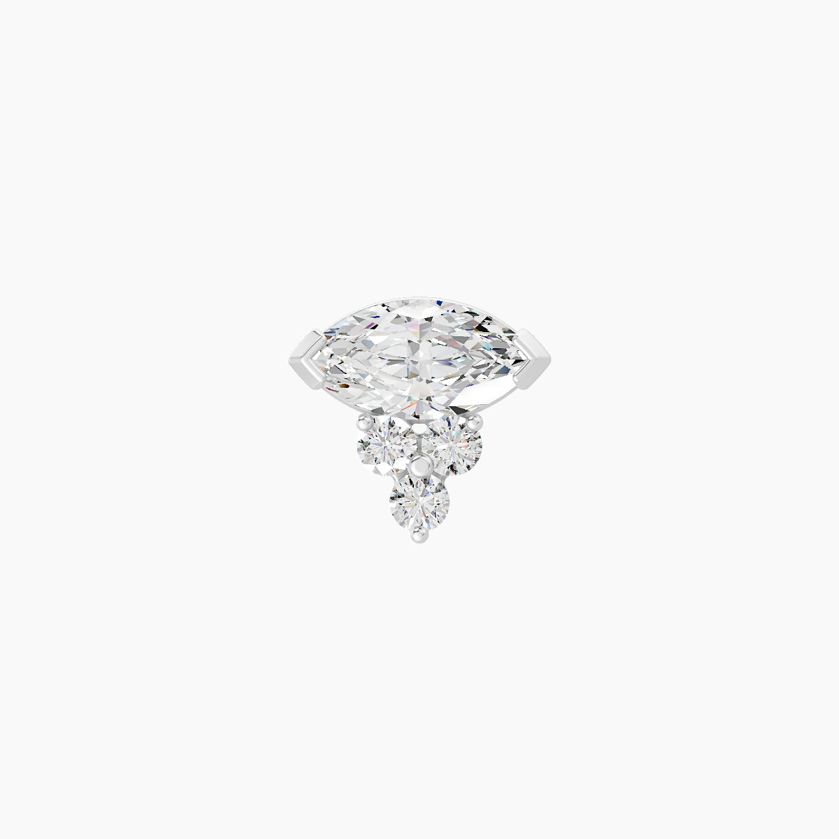 Oya | 18k White Gold 7 mm Diamond Earring